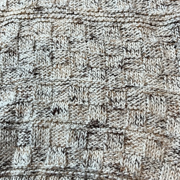 Method cowl button turtle neck Sweater mens M speckled beige tan chunky knit - Picture 7 of 16